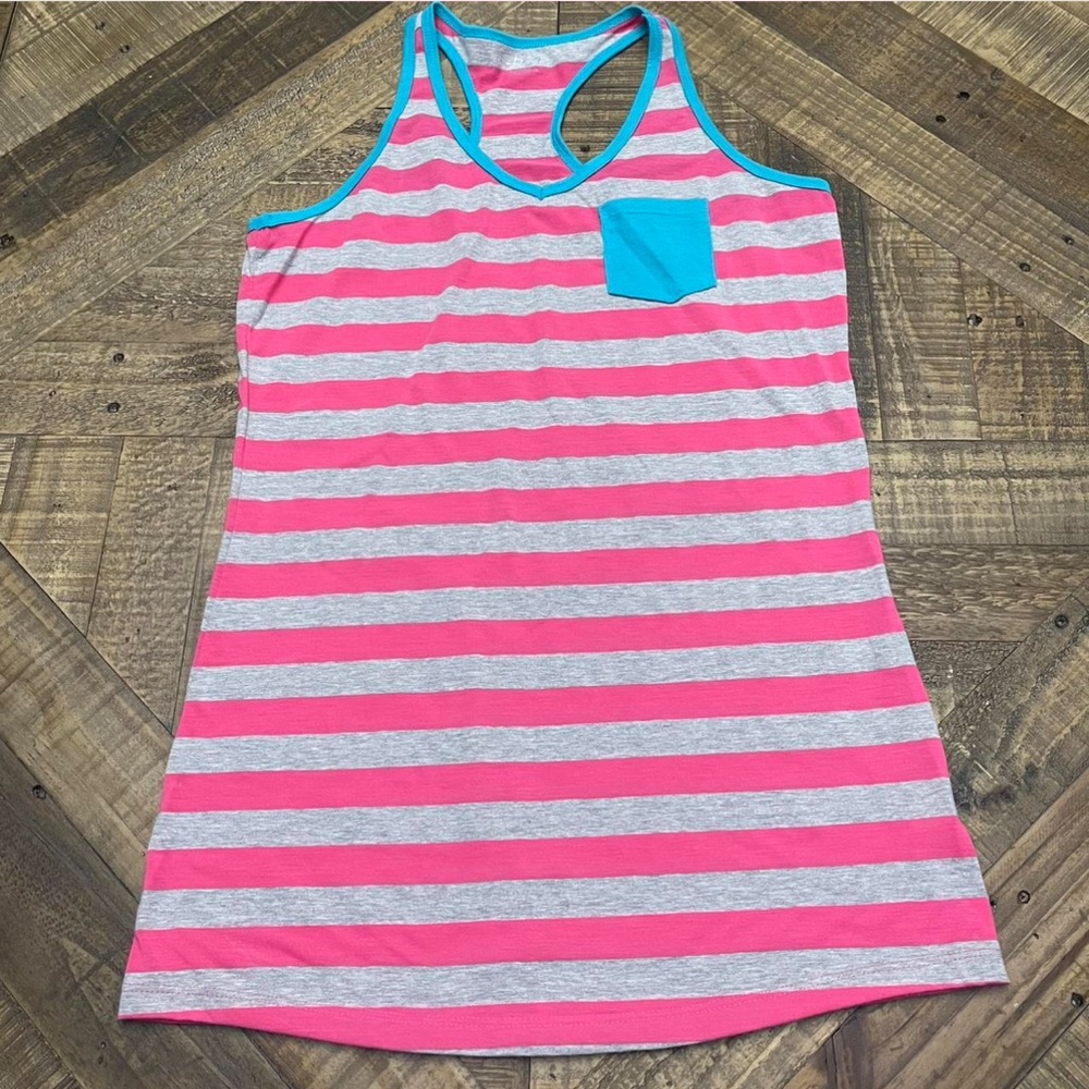 BCG athletic striped racerback tank top